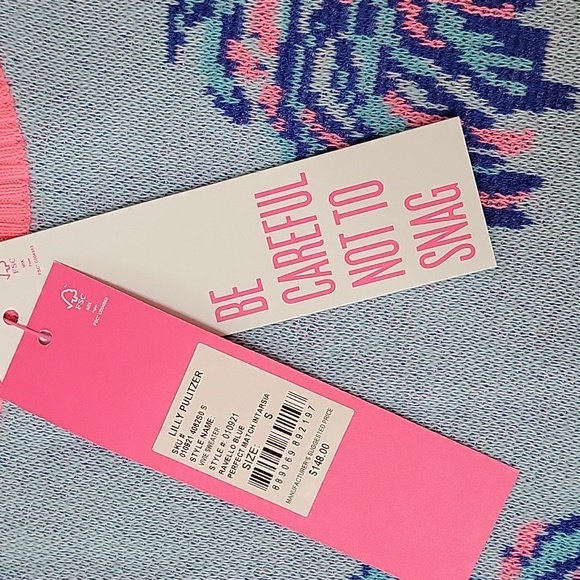 Lilly Pulitzer Vivie Sweater, Ravello Blue Perfect Match Intarsia, Small, NWT - Picture 12 of 15